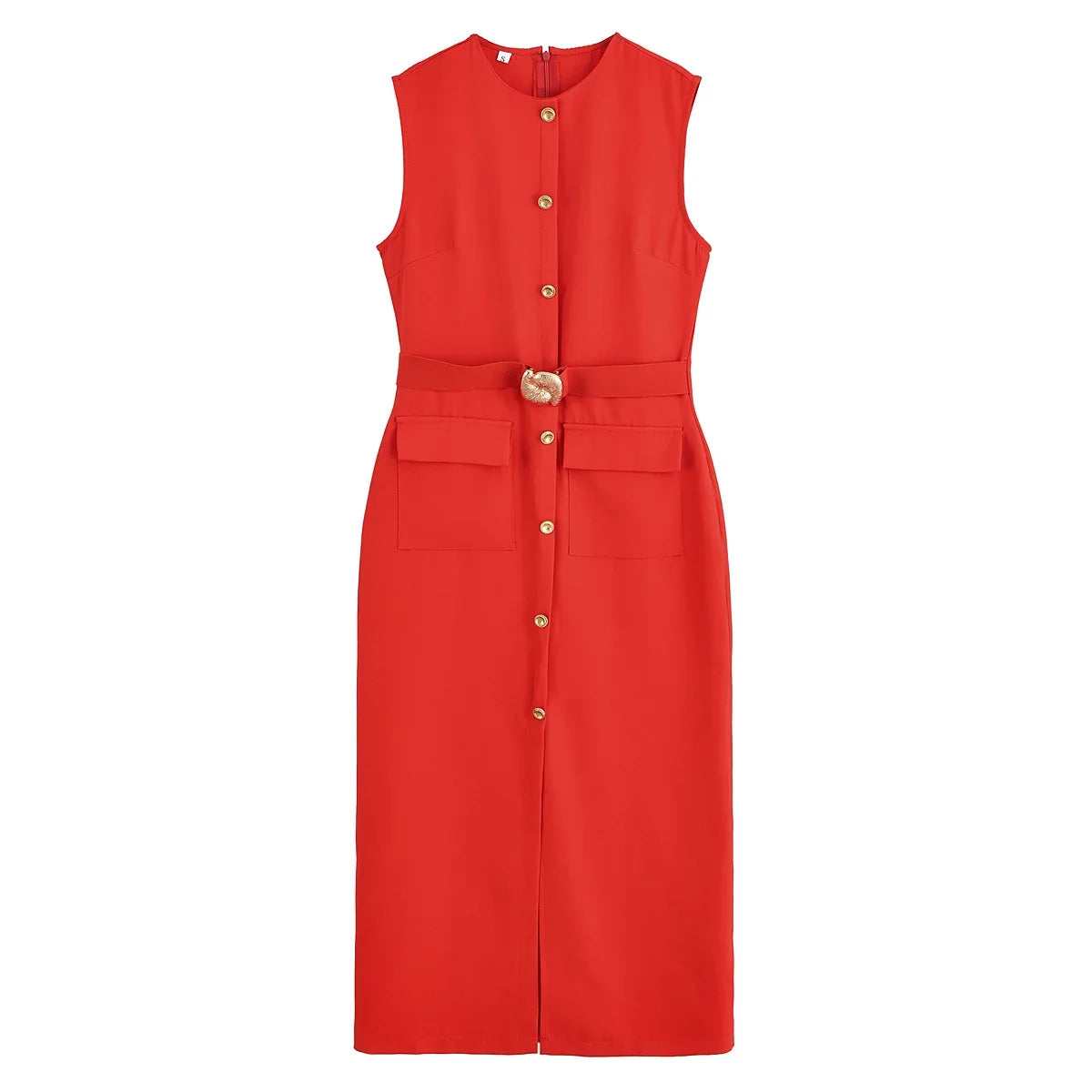 Vestido Midi con Cinturón Clara