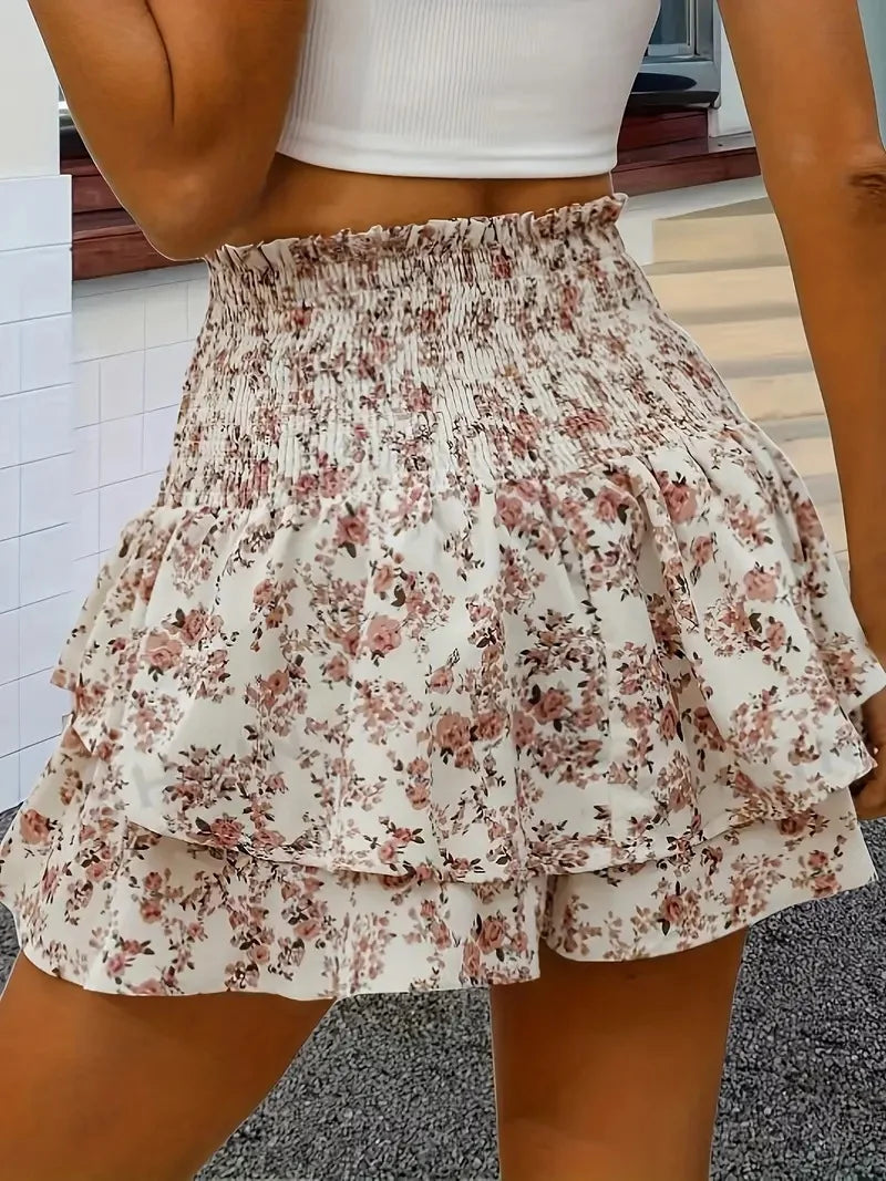 Skort Floral Mujer