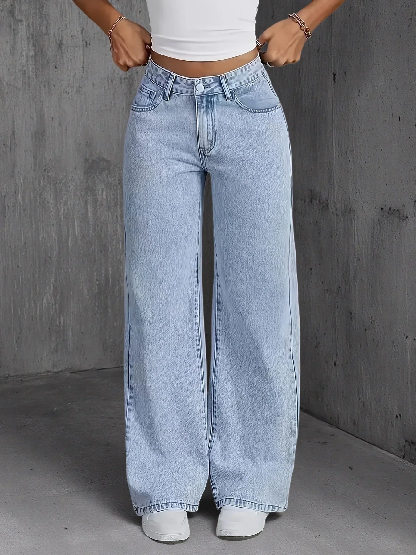 Vaqueros Wide Leg Azul Claro