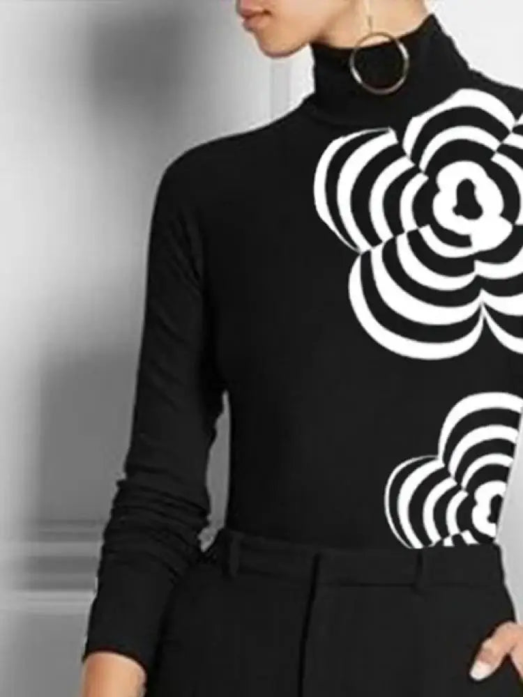 Top Manga Larga Estampado Floral