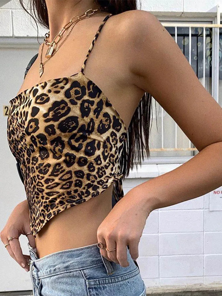 Top de Tirantes Estampado Leopardo