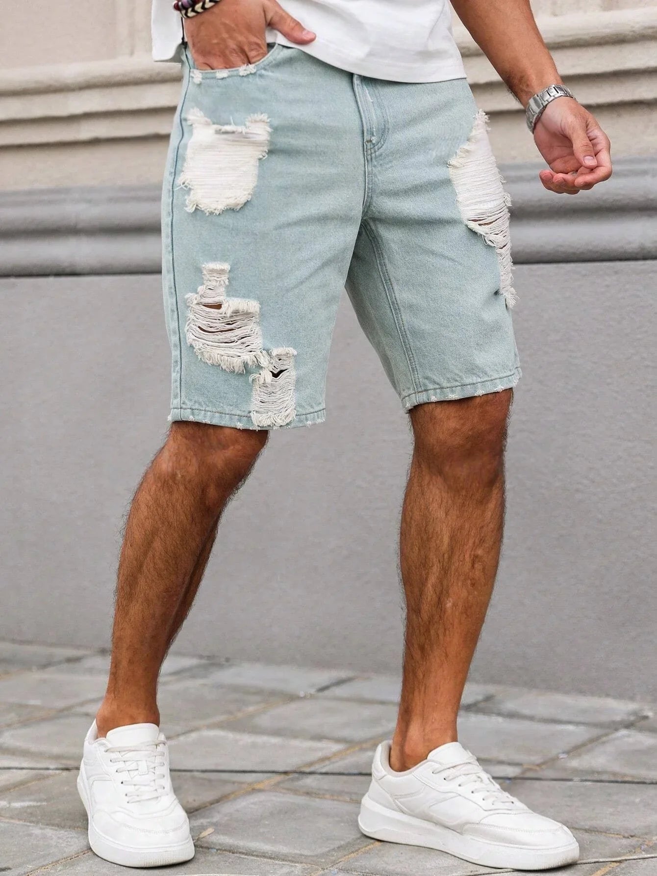 Pantalones Cortos Vaqueros Desgastados Ryder