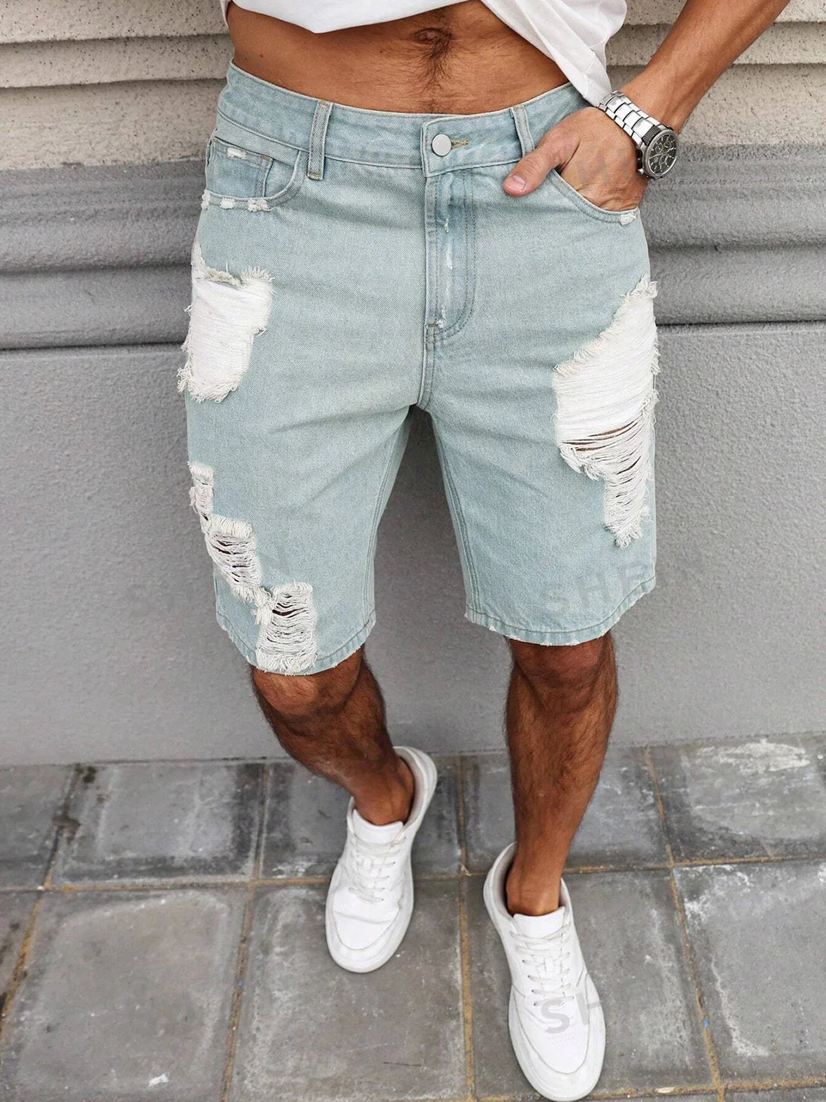 Pantalones Cortos Vaqueros Desgastados Ryder