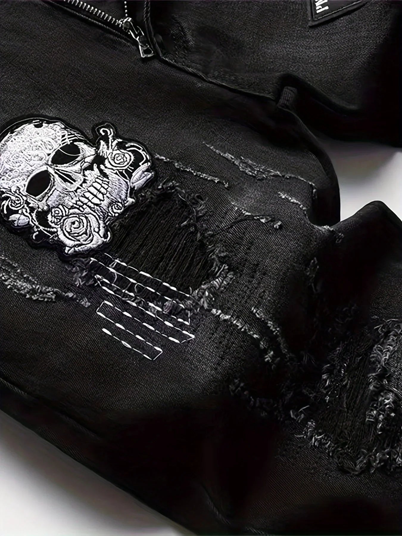 Vaqueros Patchwork de Calaveras para Hombre